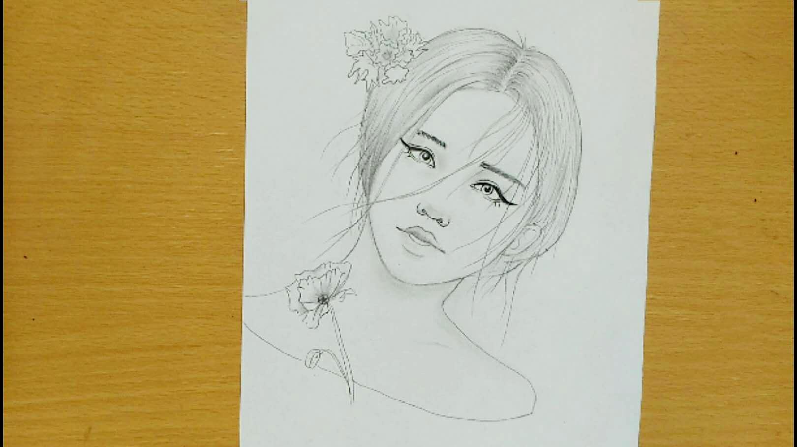 素描教程:教您画古典风女孩