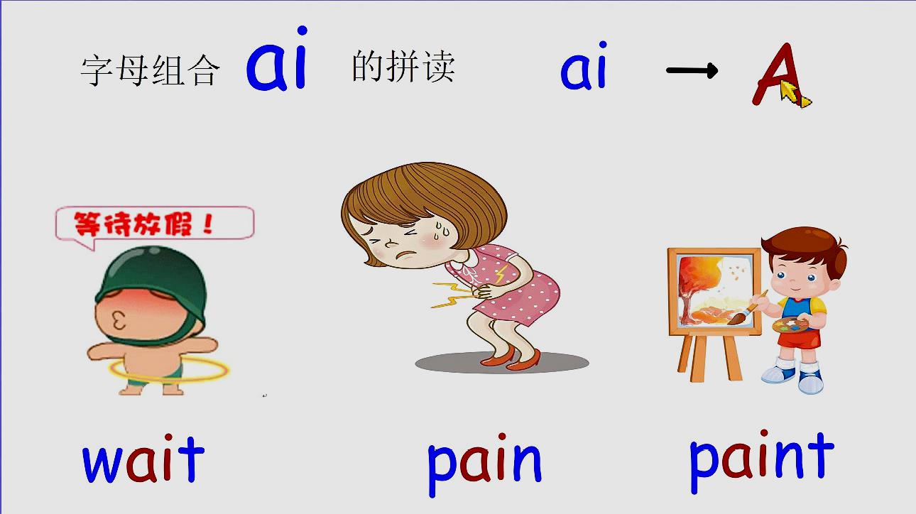 英语自然拼读之长元音字母字母组合ai的发音及拼读