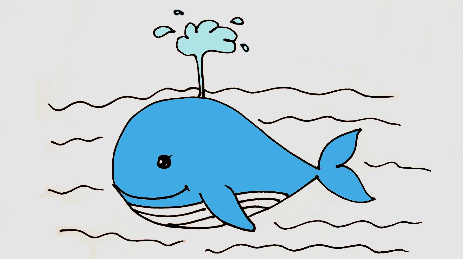 服务升级 2海洋动物简笔画,鲸鱼的简单画法,为了孩子收藏一下!