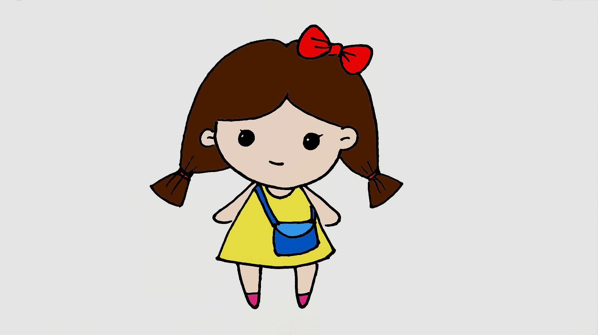 教你画可爱的吉祥娃娃,画法很简单 服务升级 5漂亮的小姑娘简笔画