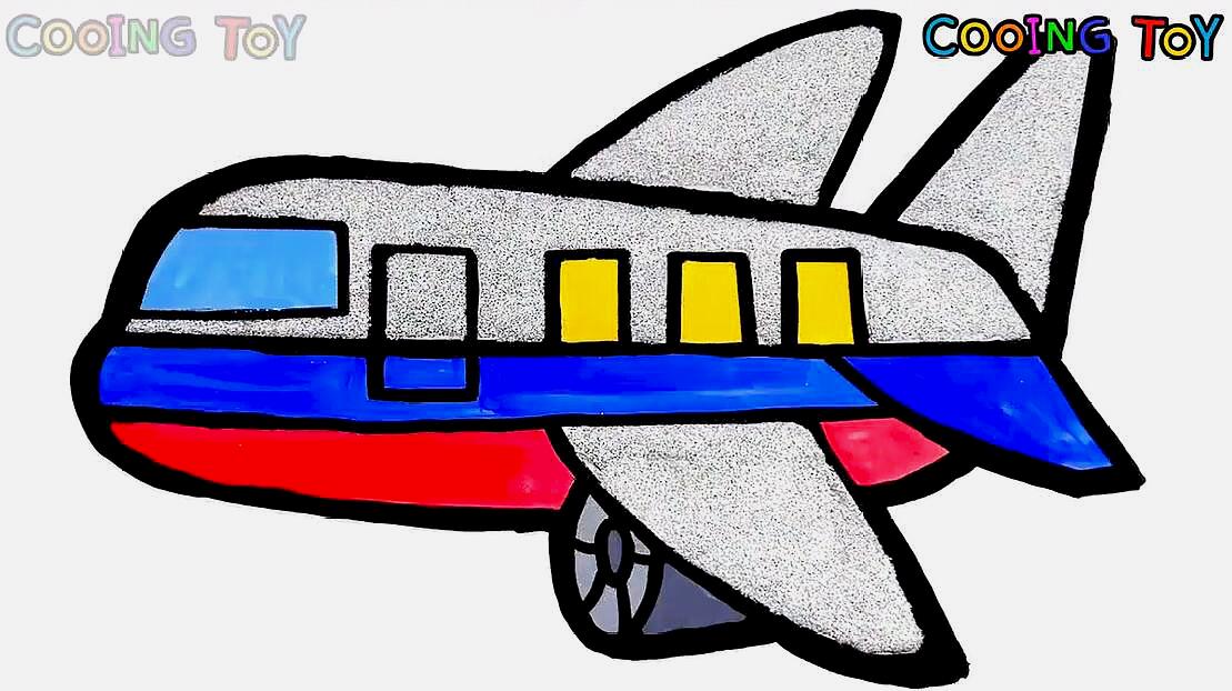 儿童早教绘画视频,教孩子们绘制闪光的玩具飞机