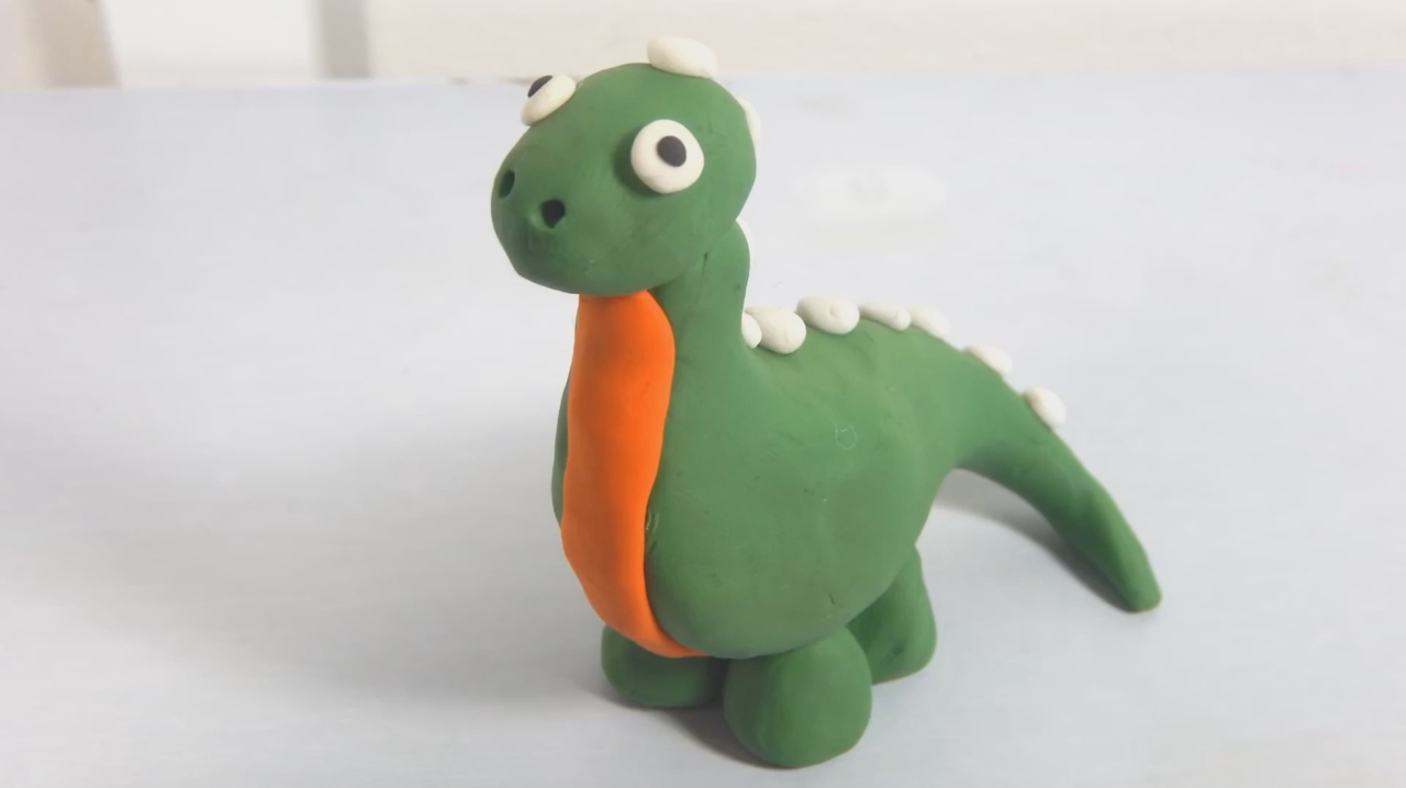 粘土软陶手工:diy创意制作一只可爱的小恐龙