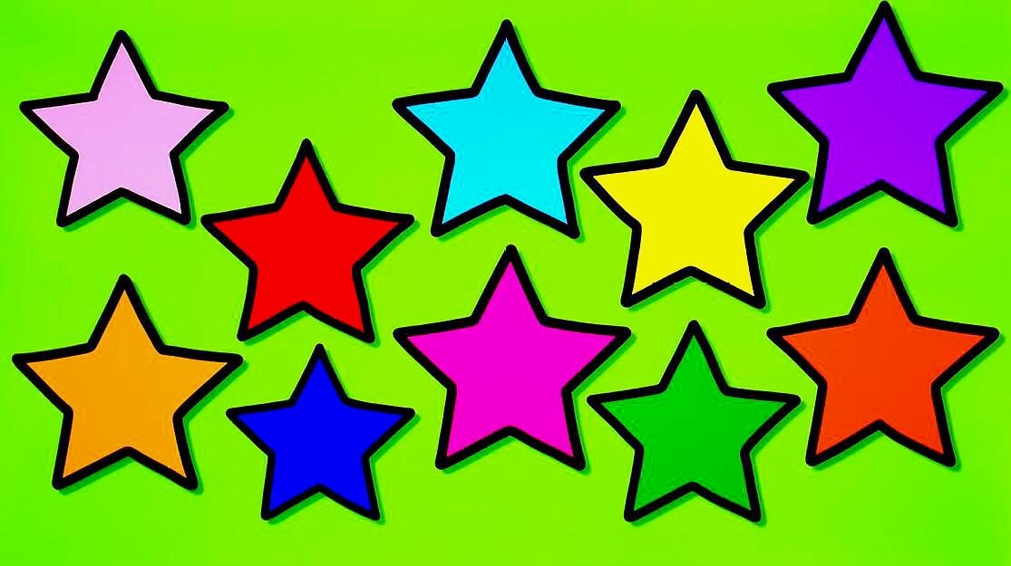 2彩色小星星:画出自己想要的星星形状,再用不同颜色的彩笔上好颜色