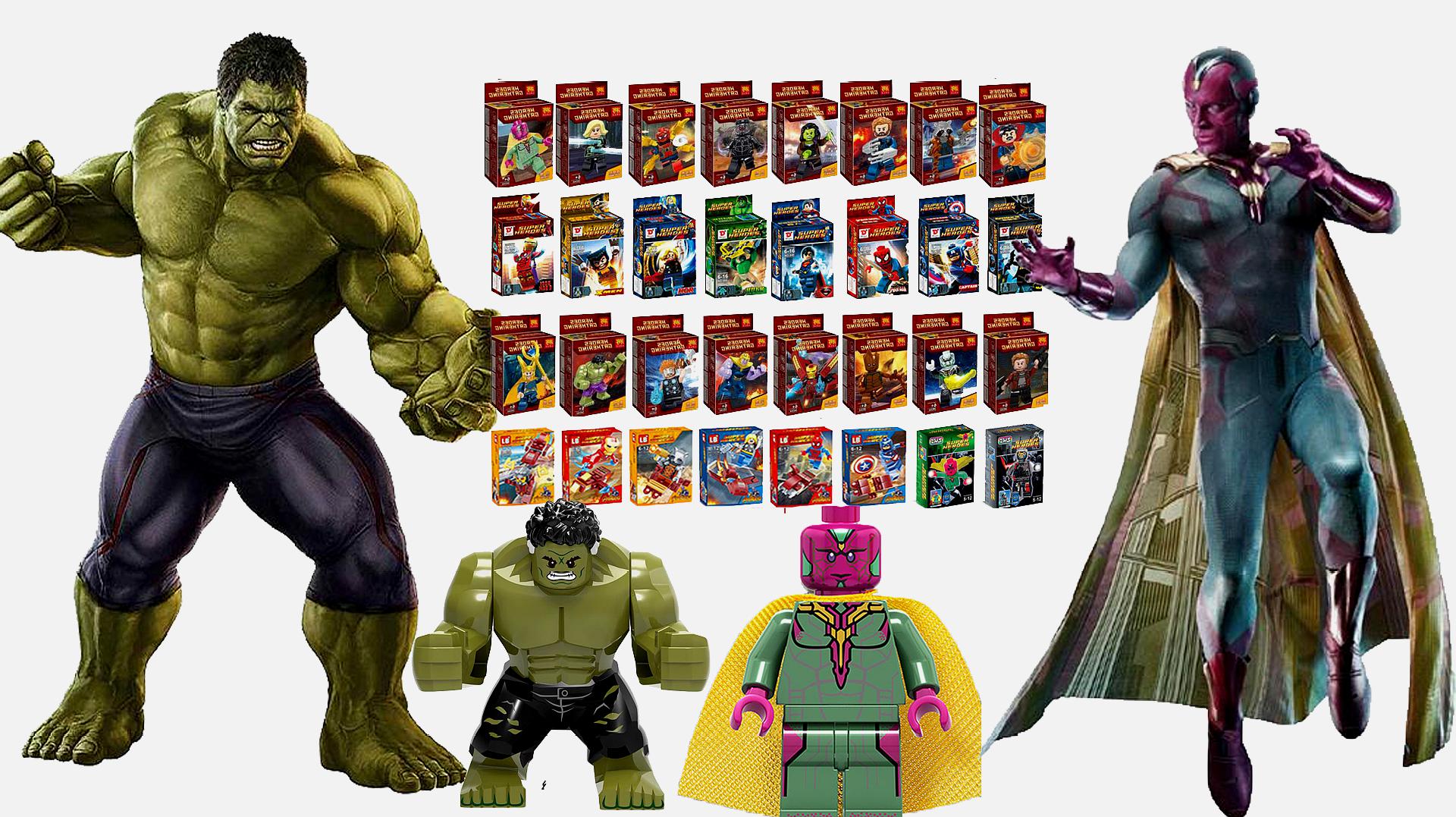 复仇者联盟3乐高积木玩具!拼装绿巨人浩克和幻视