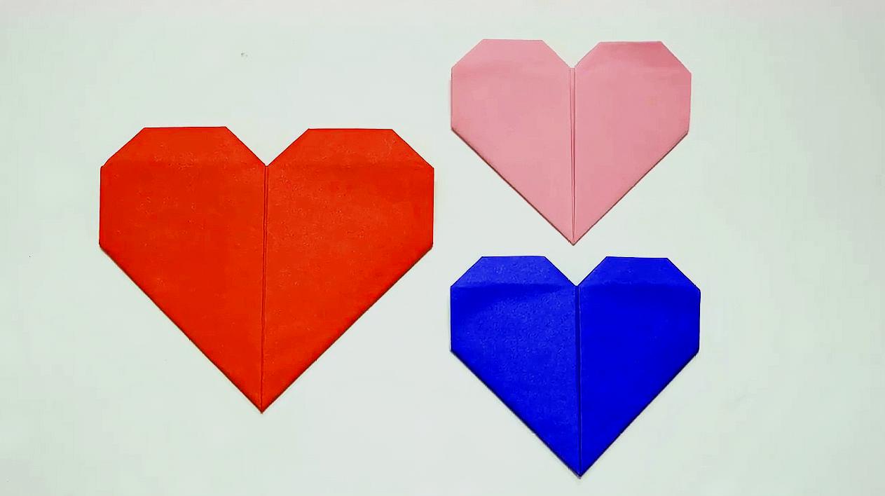 手工折纸艺术,如何折叠爱心,心形的折纸方法