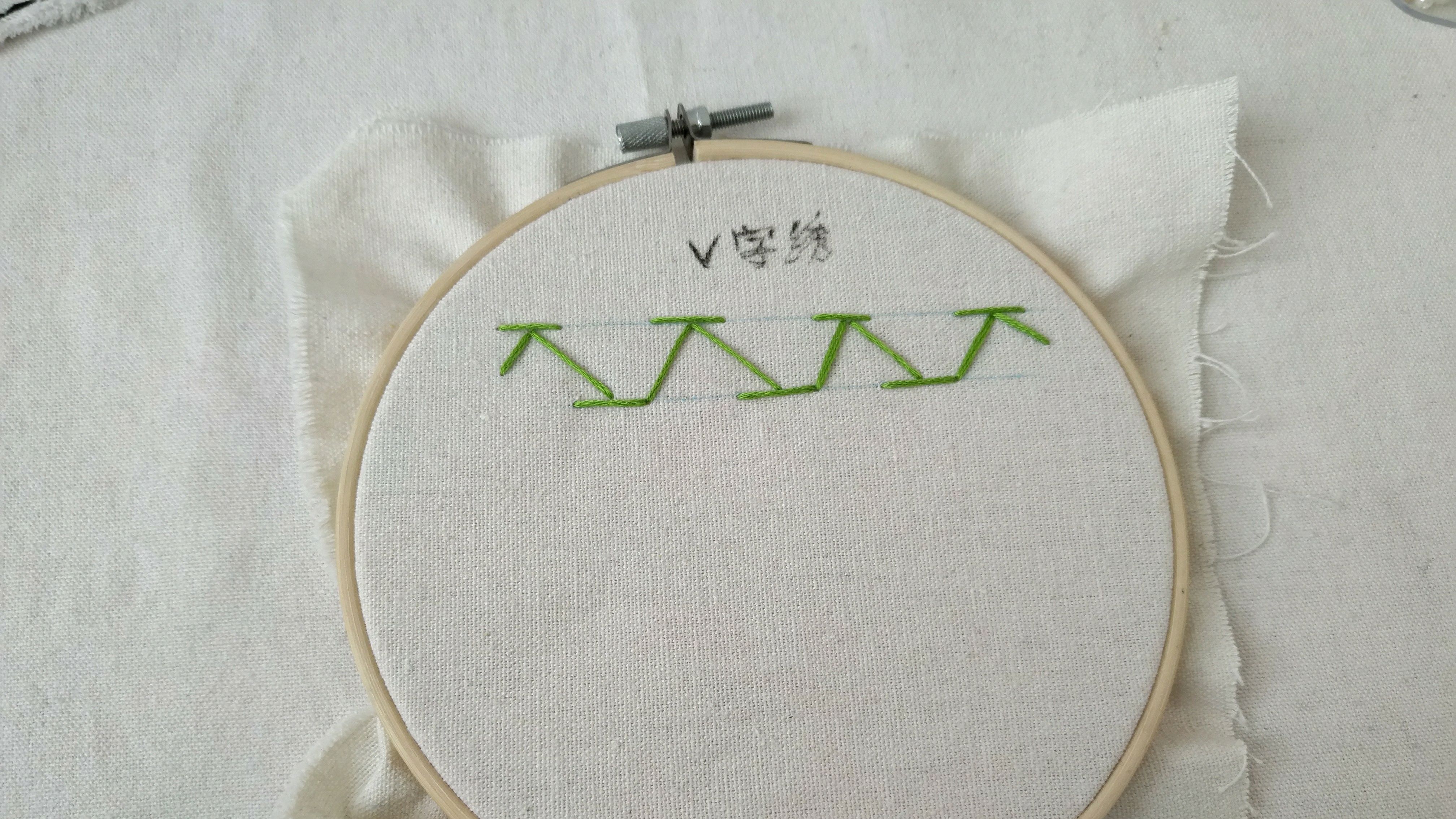 一百種刺繡基礎針法教程(四)v字繡