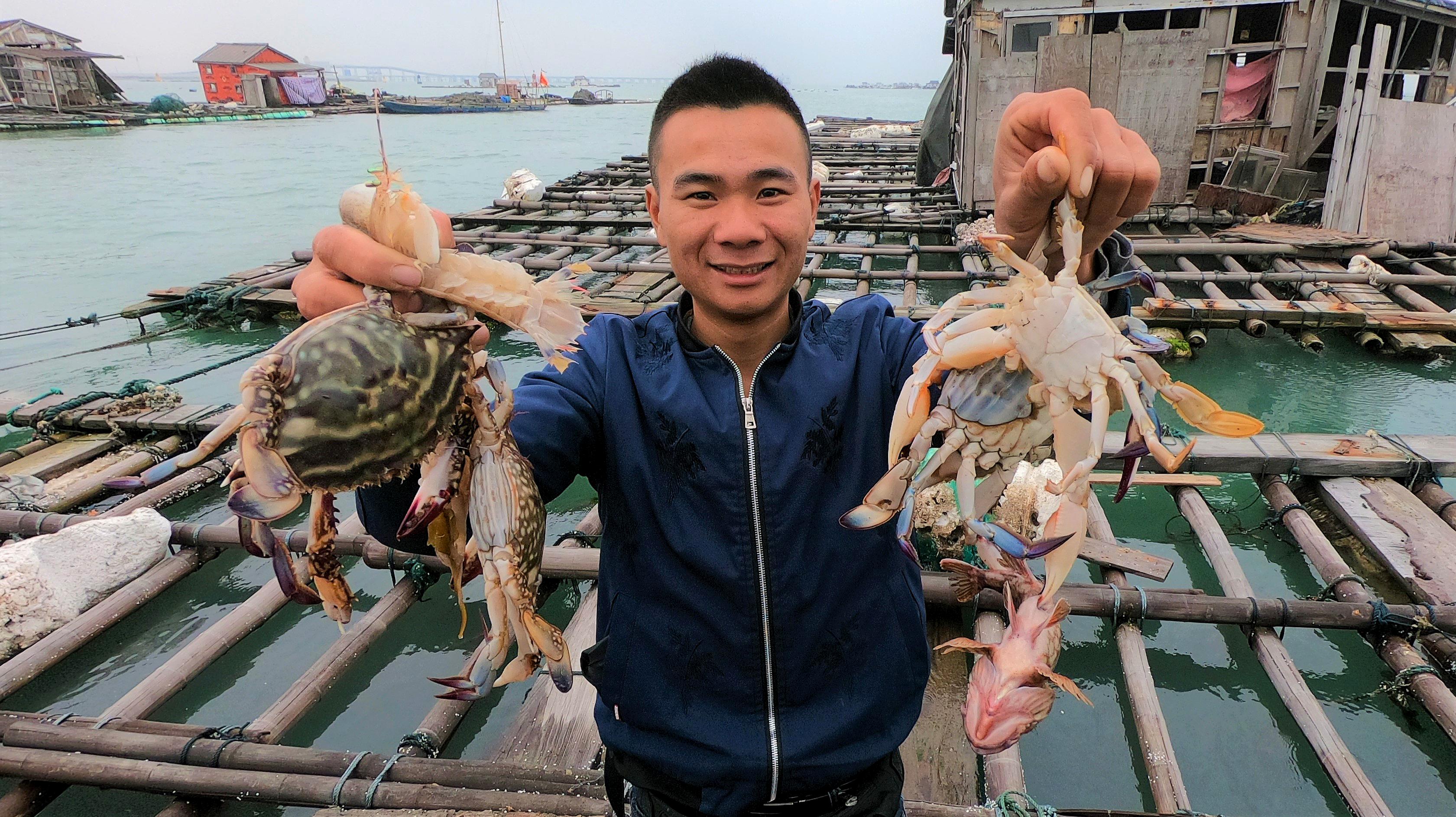 1阿烽带美女帅哥粉丝赶海,抓到海货堆成小山.