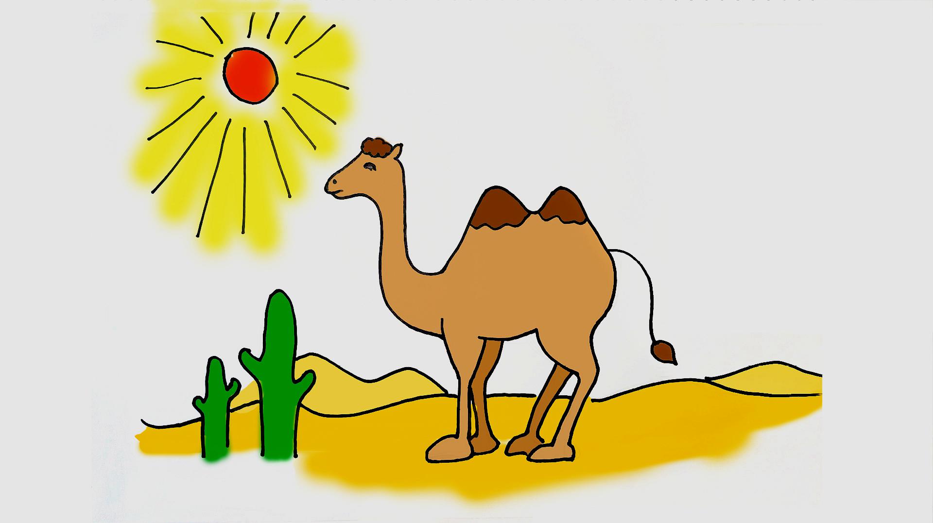 像骆驼一样坚强!学画沙漠之舟——骆驼,儿童简笔画教程