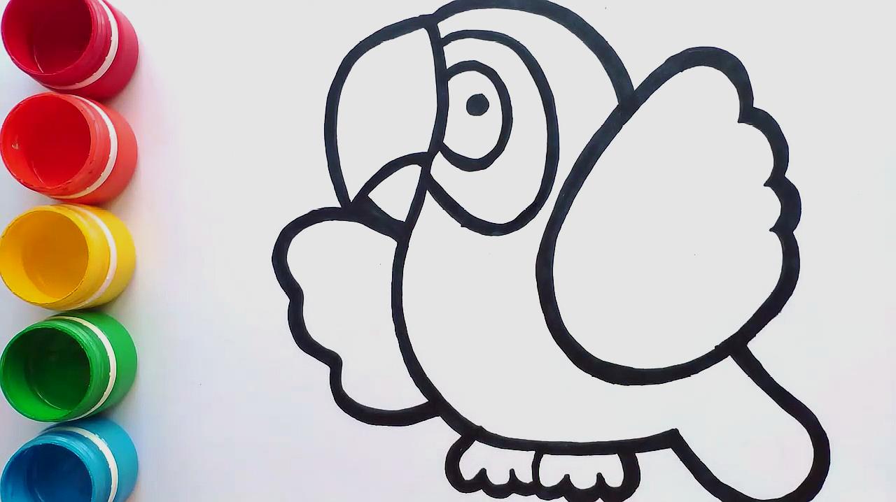 鹦鹉儿童画 简笔画图片