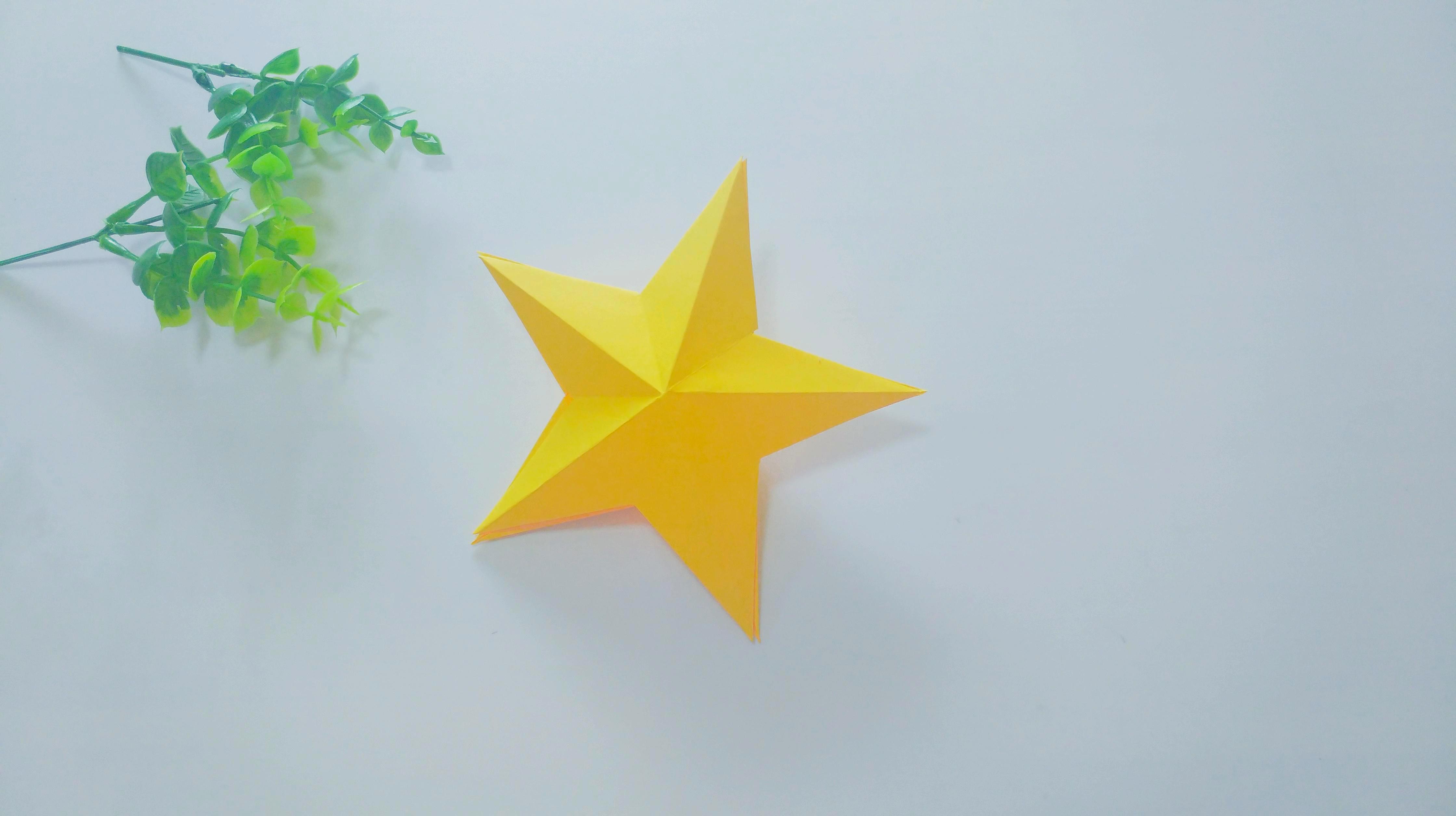 立体星星折纸,简单好学,还非常漂亮