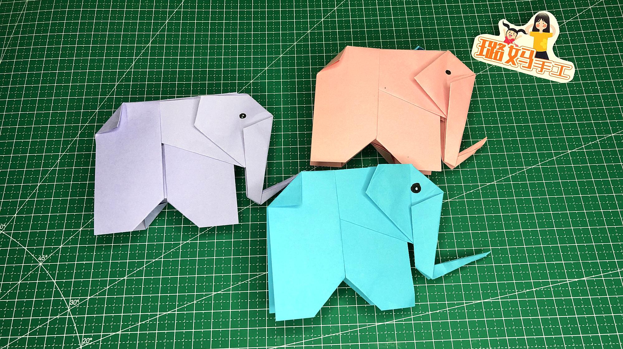 大象简单折纸图片