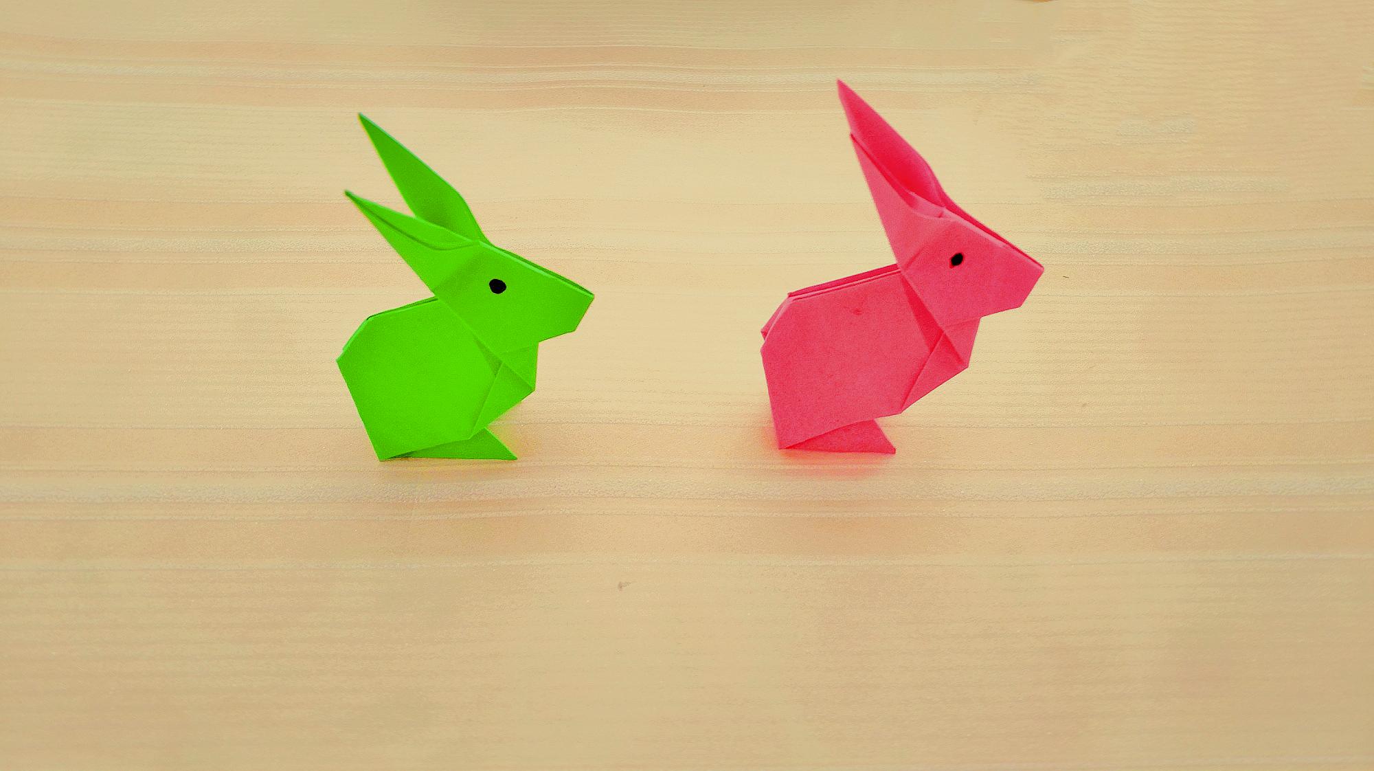小兔子手工折纸 简单图片