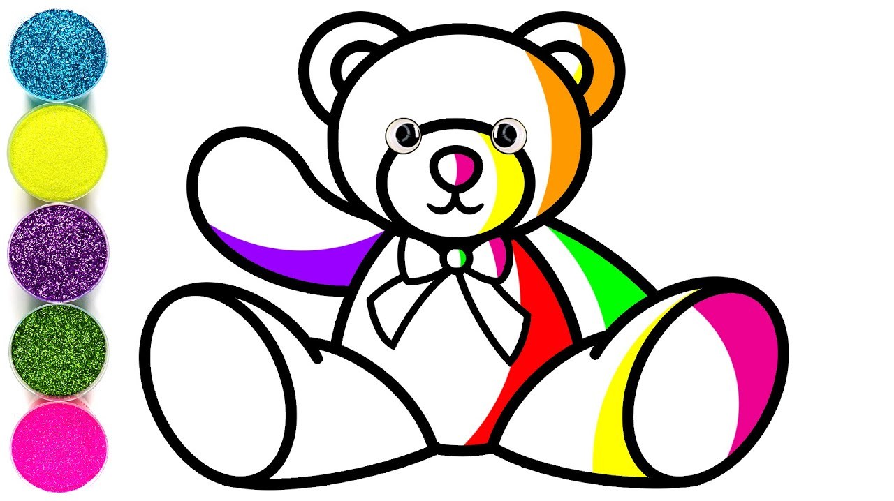 五彩泰迪熊玩具图像绘画
