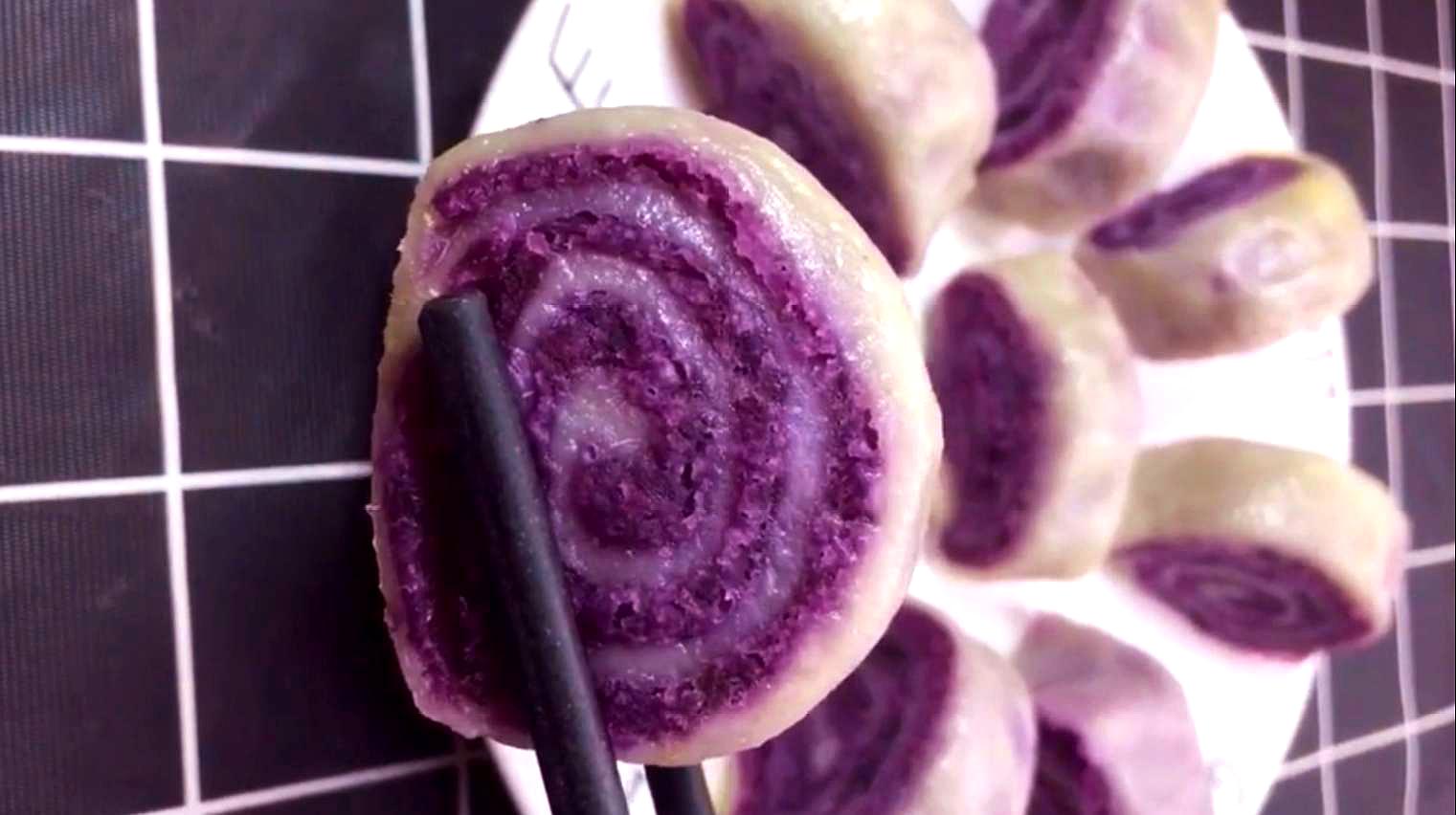 如何制作好吃又好看，能拉丝的千层紫薯卷 - 哔哩哔哩