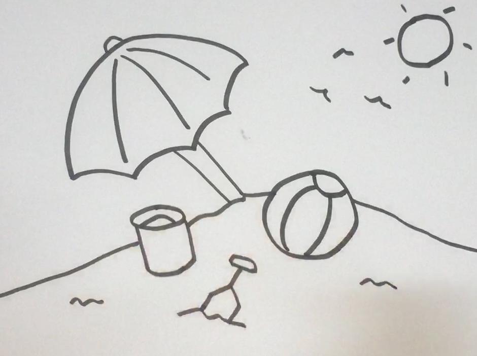 沙滩玩具简笔画简单图片