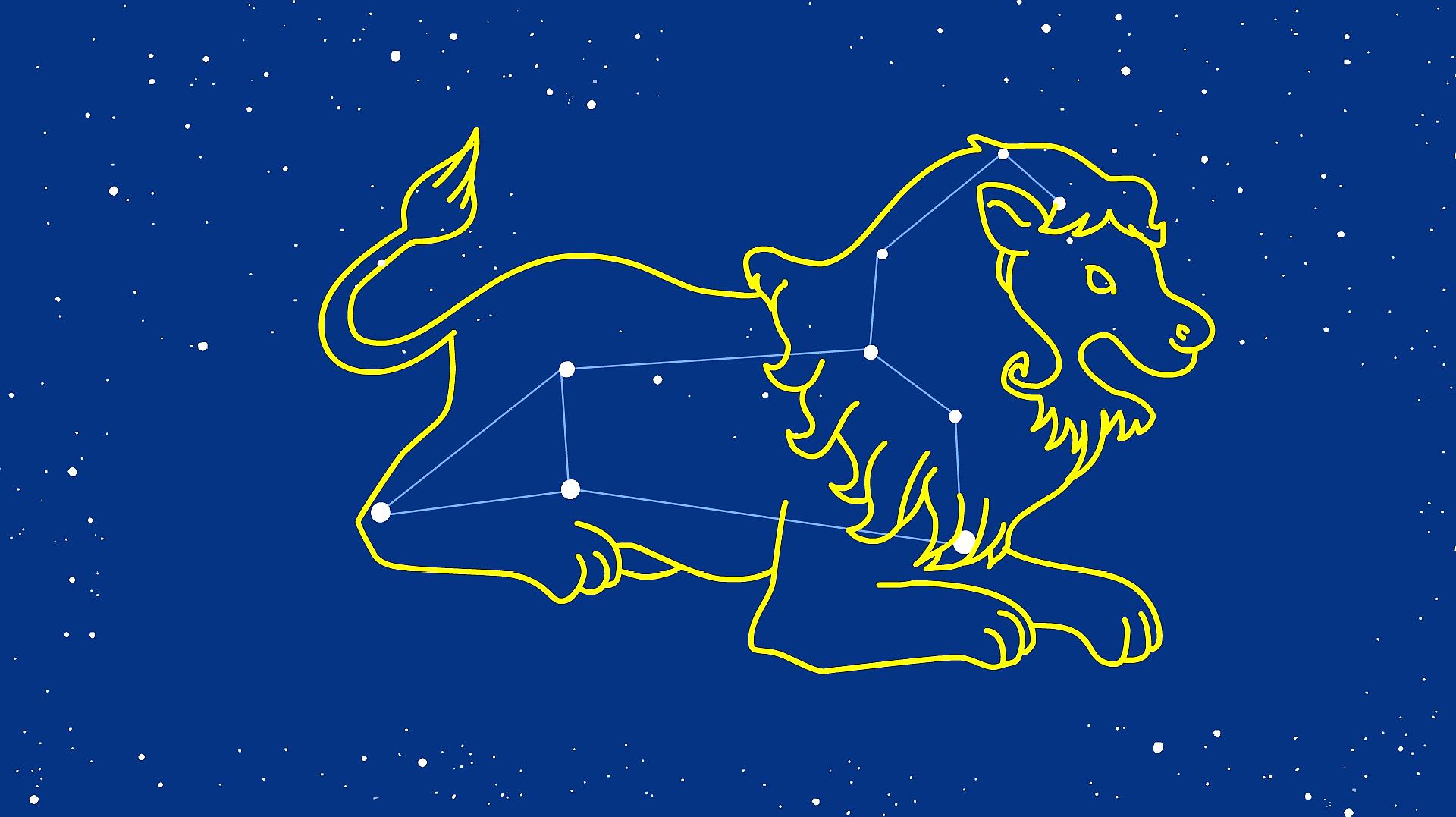 狮子座天文星象图图片