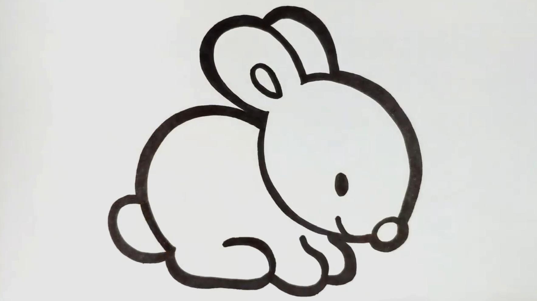 简易画教你怎么画可爱的兔子