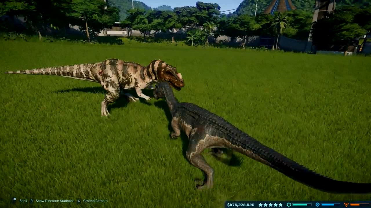 侏罗纪公园角鼻龙对战重抓龙