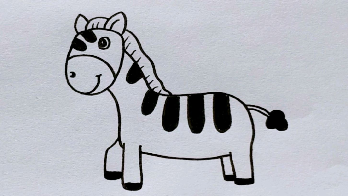 斑马简笔画可爱 儿童图片