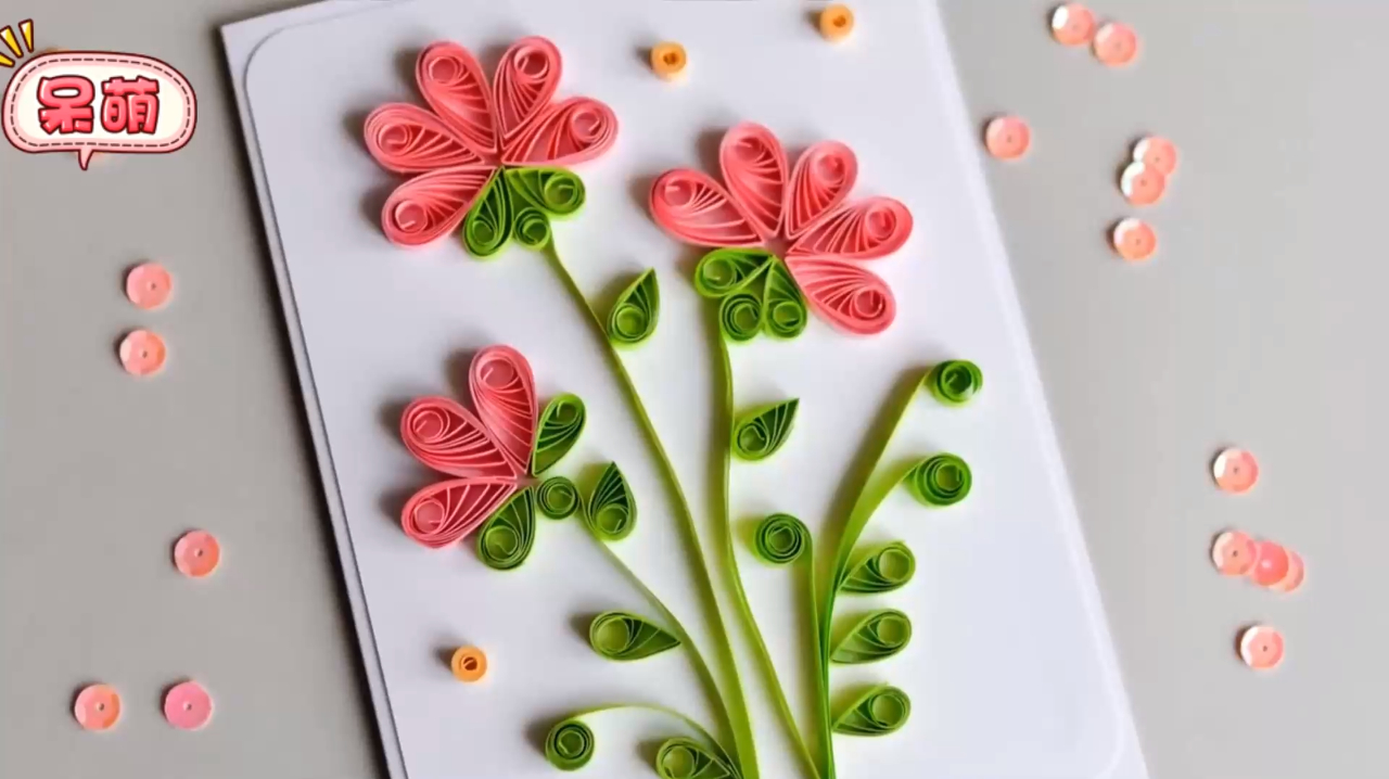 手工折纸粘贴画制作教程,非常漂亮的花朵,喜欢的快收藏起来吧