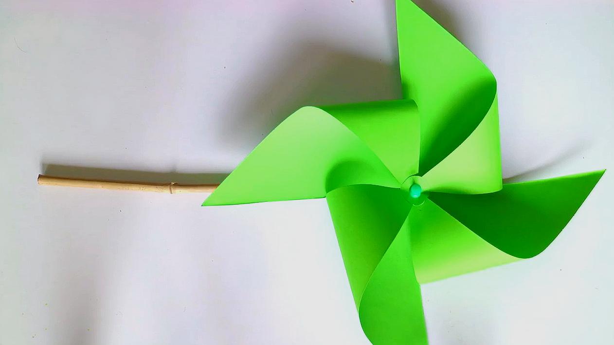 手工折纸diy,快速制作一个简易风车