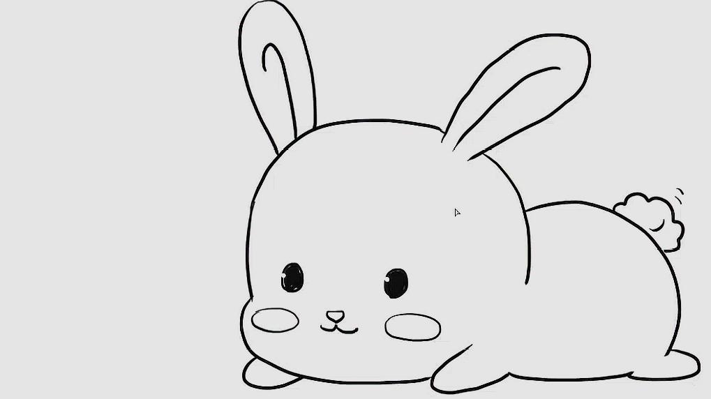 一笔画小兔子的简笔画图片