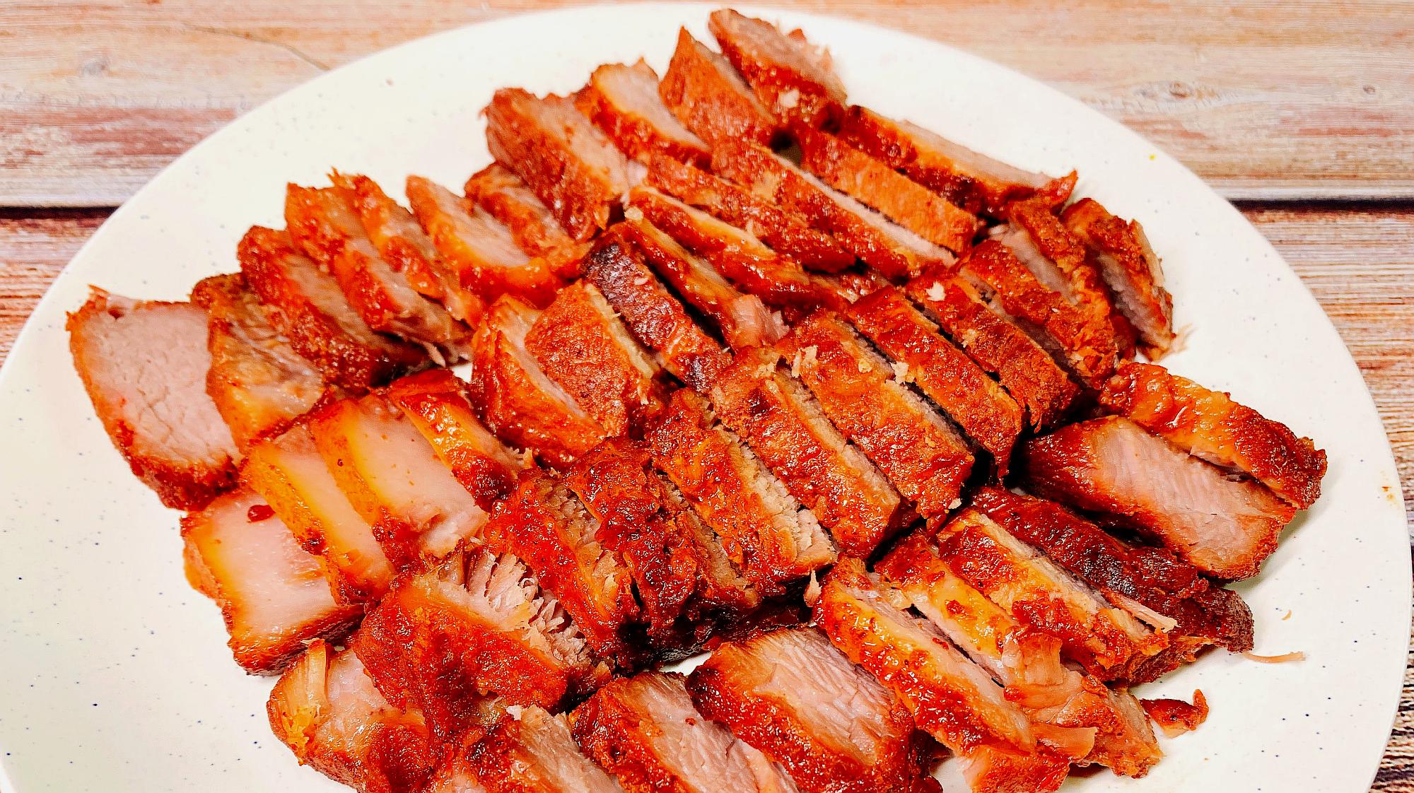广东叉烧肉,在家也能做,不用烤箱不用油炸,2斤猪肉瞬间被抢光