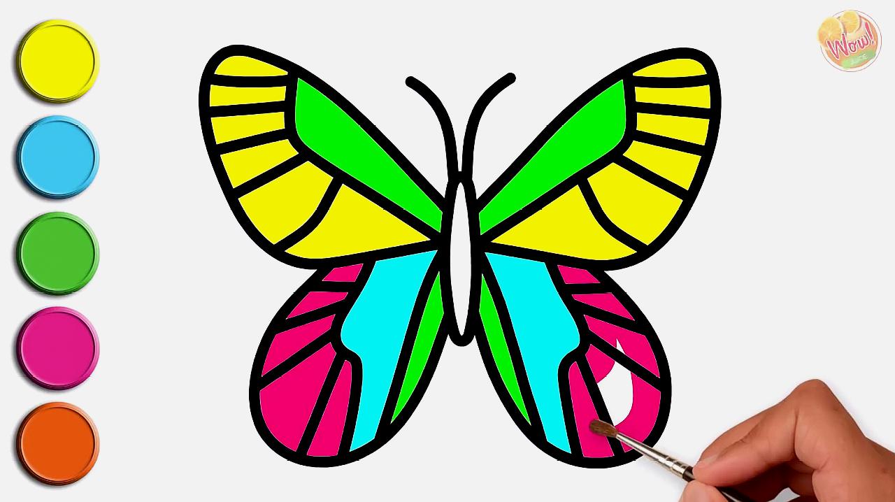 简易画教你怎么画蝴蝶,并涂上漂亮的颜色!