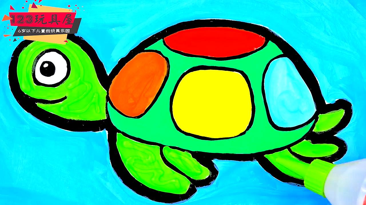 少儿简笔画教程:只需几分钟,漂亮的小乌龟就画好了