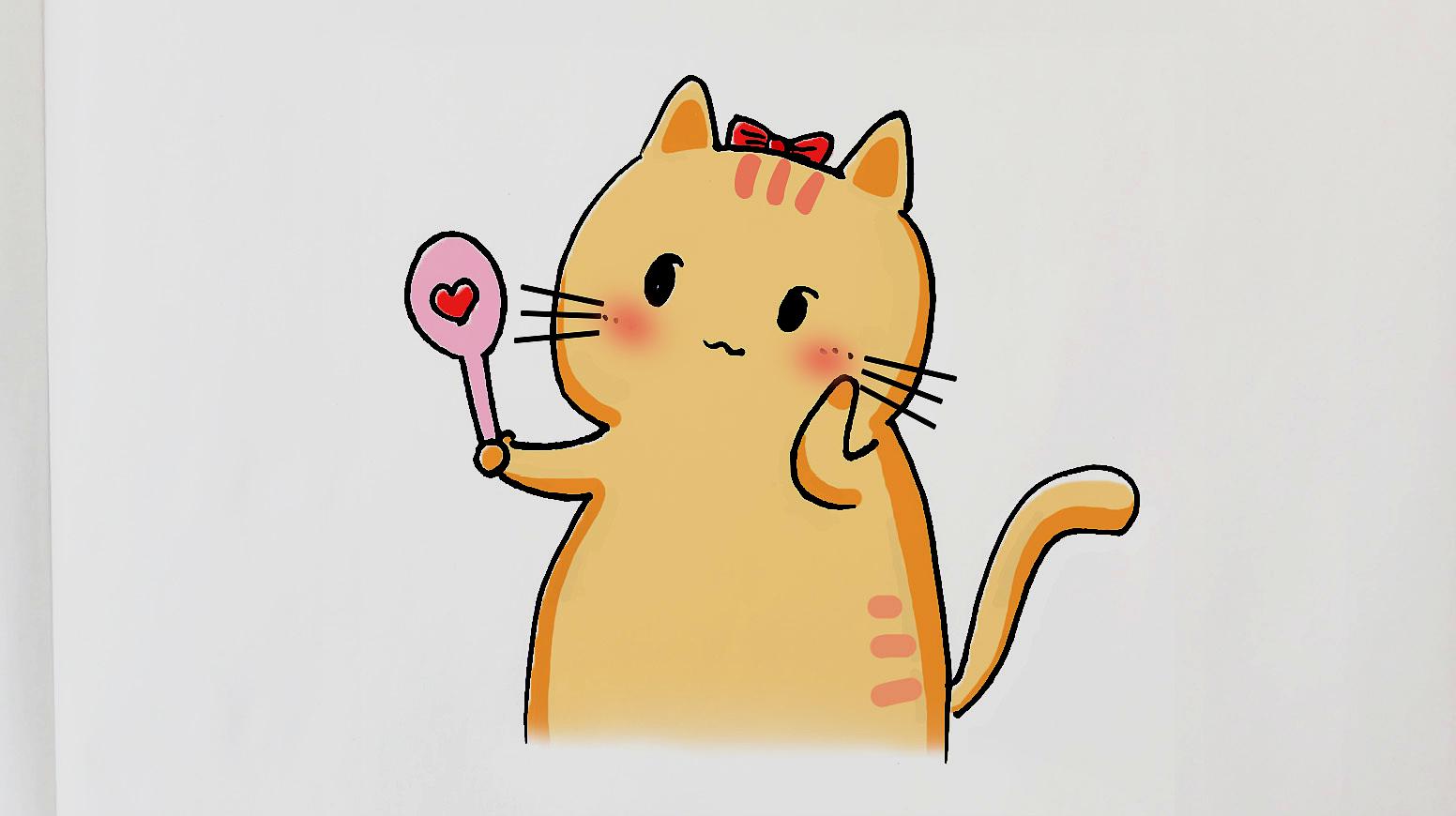 可爱小猫•简笔画 - 全部作品 - 素材集市