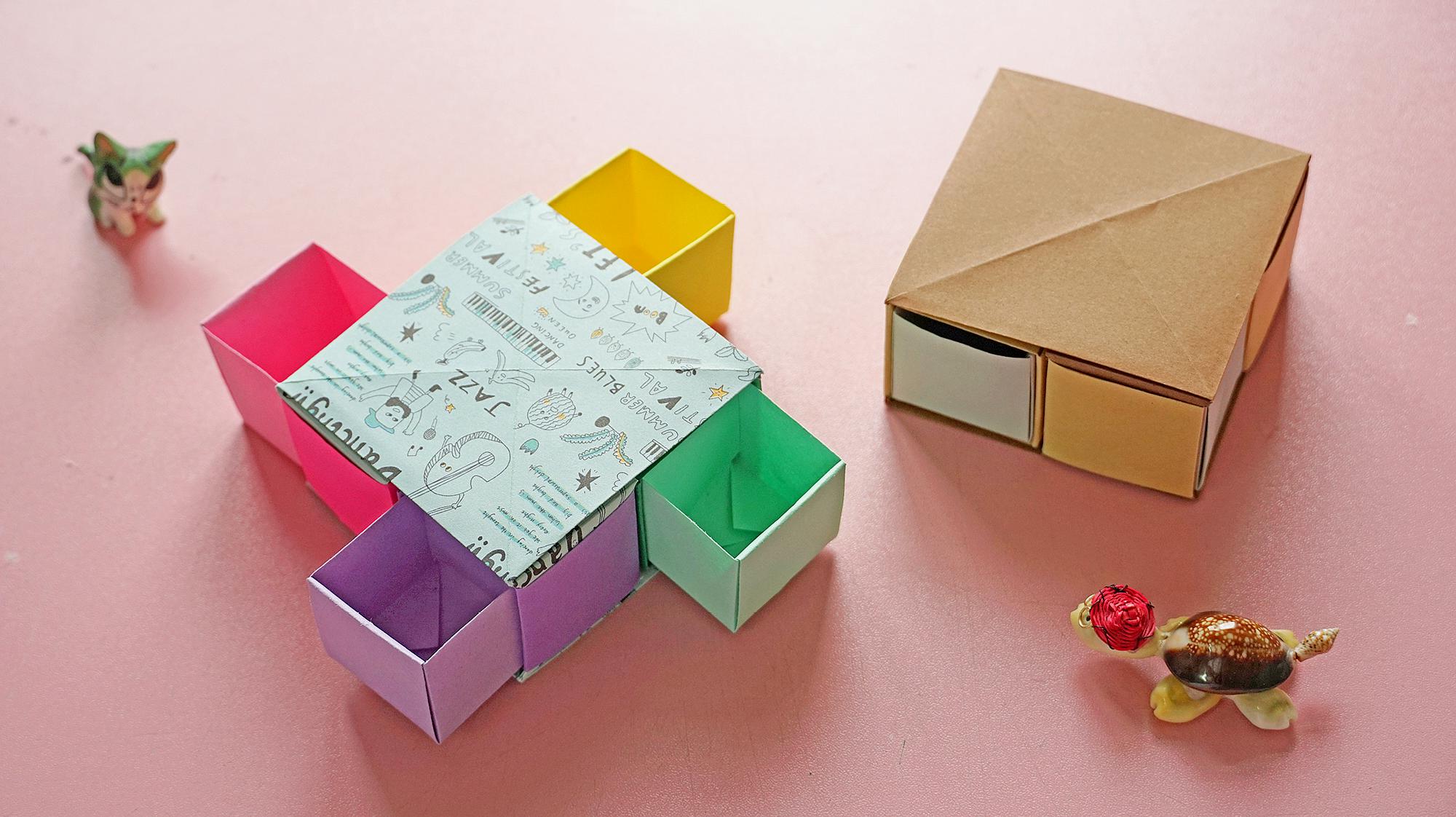 折纸：三款经典盒子的折法，第三个纸盒最简单_东西