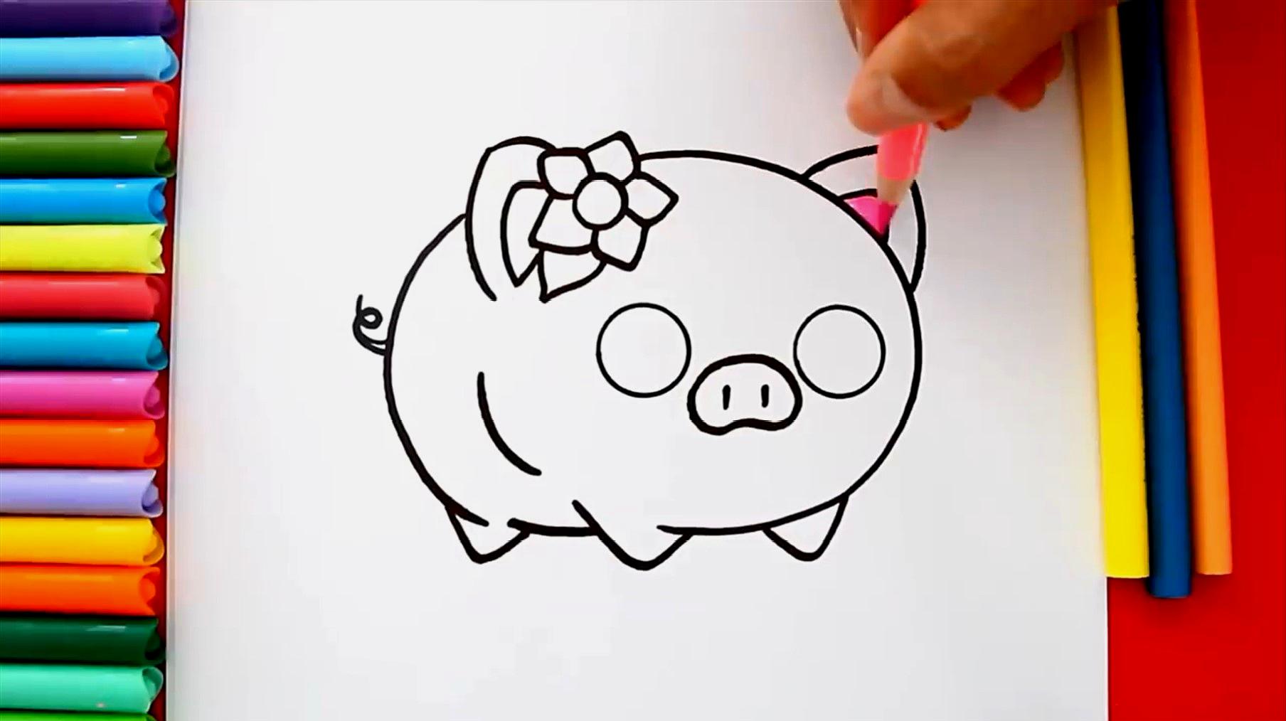 简易画教你怎么画可爱的小猪