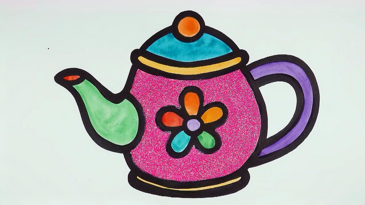 儿童简笔画茶壶图片