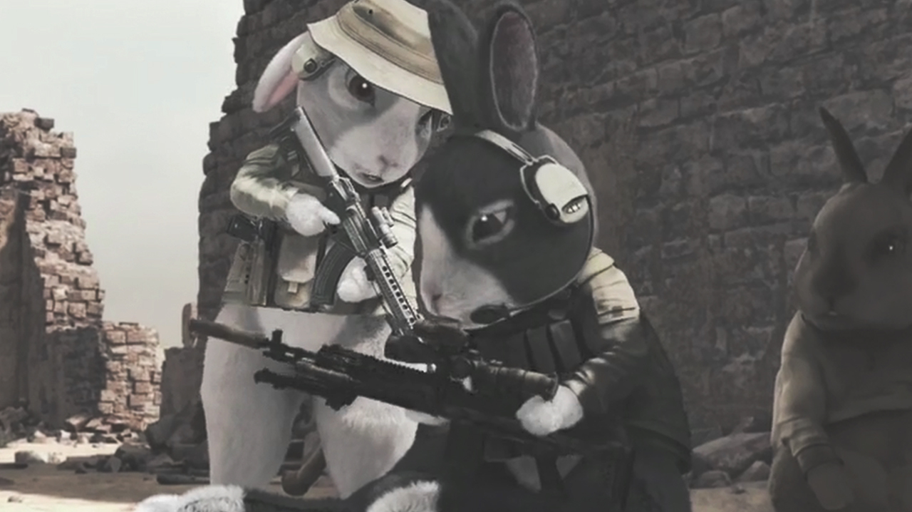 武装兔子拿枪图片