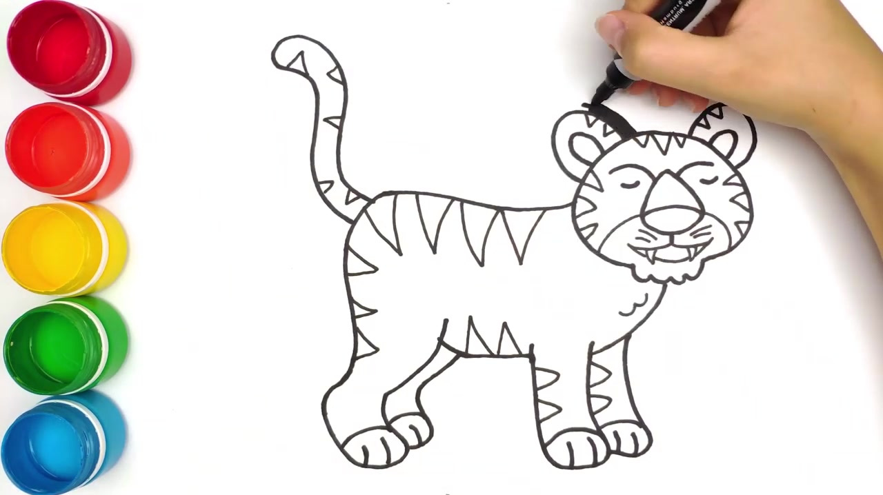 怎样画老虎一步一步图片