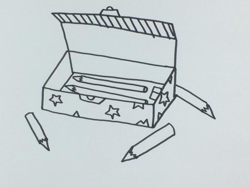 铅笔盒的简易画法图片