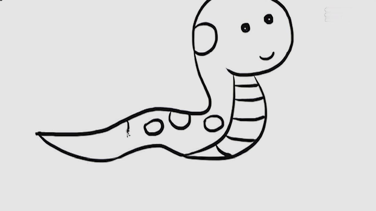幼儿画蛇简易画法图片