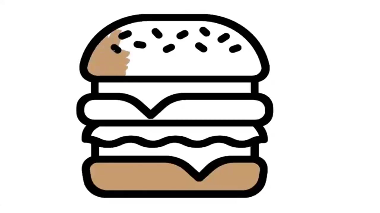 趣味简笔画:画美味大汉堡