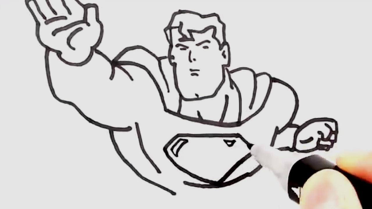 怎么画可爱的超人简笔画?