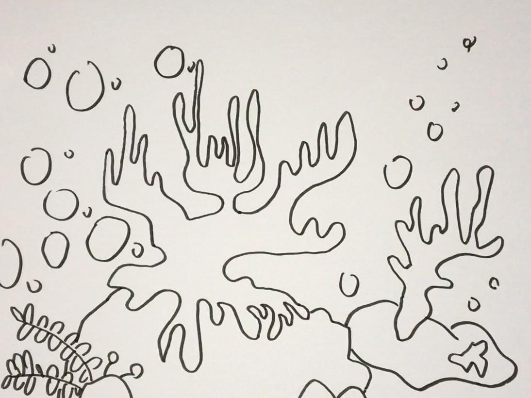 如何画珊瑚礁简笔画图片