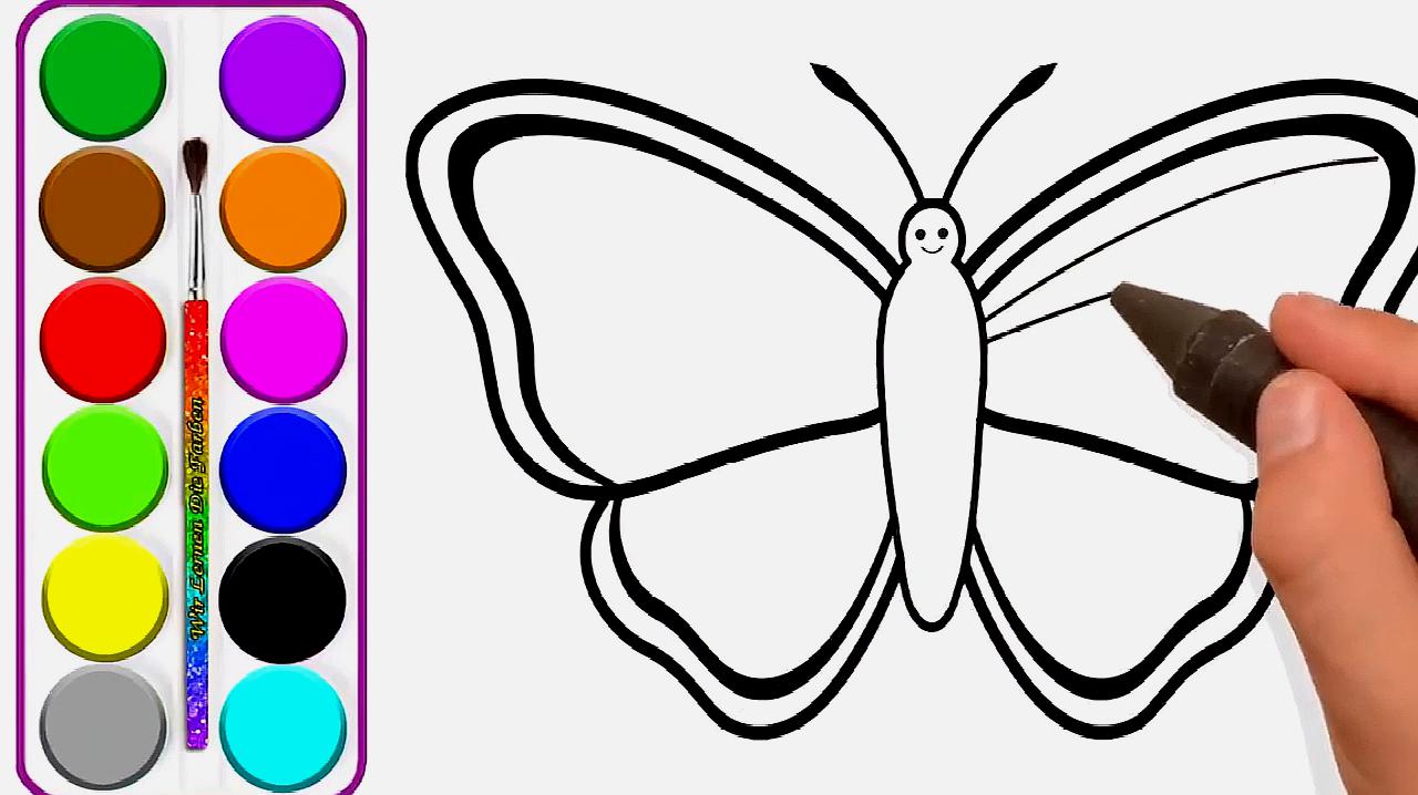儿童蝴蝶的简笔画教程,小朋友们快来看看,可以涂自己喜欢的颜色