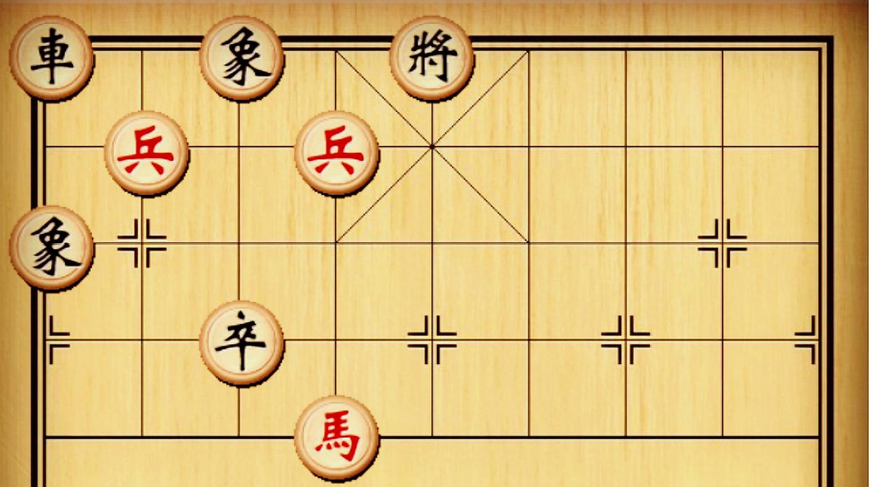 3象棋方法:首先看棋面,紅方僅剩一炮雙兵,然後紅方先平炮,下一步進炮