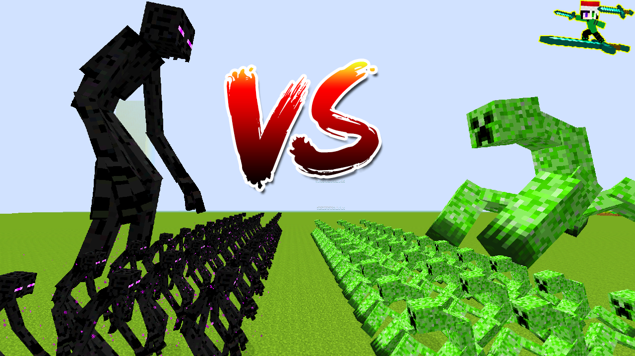 游游解说我的世界,10只变异苦力怕对战10只变异末影人?