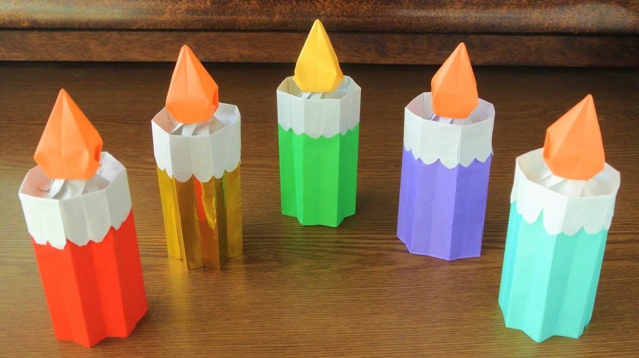 简单又好看的折纸生日蜡烛,朋友生日时折几个摆在桌上,创意十足