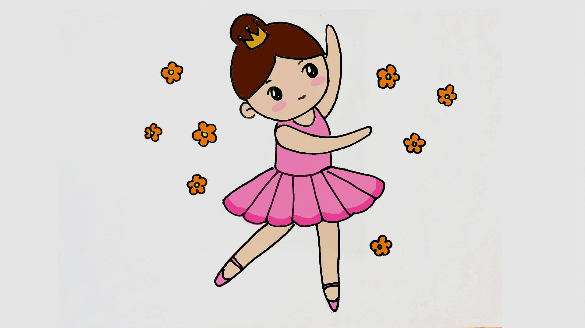 简笔儿童节跳芭蕾舞的女孩图片素材-编号24457361-图行天下