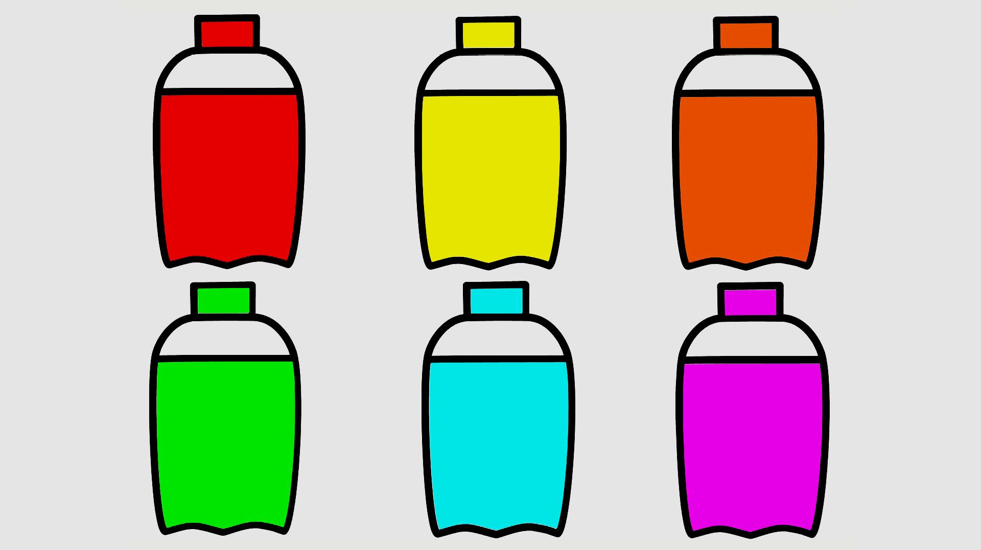 如何简笔画瓶子 然后涂上彩色