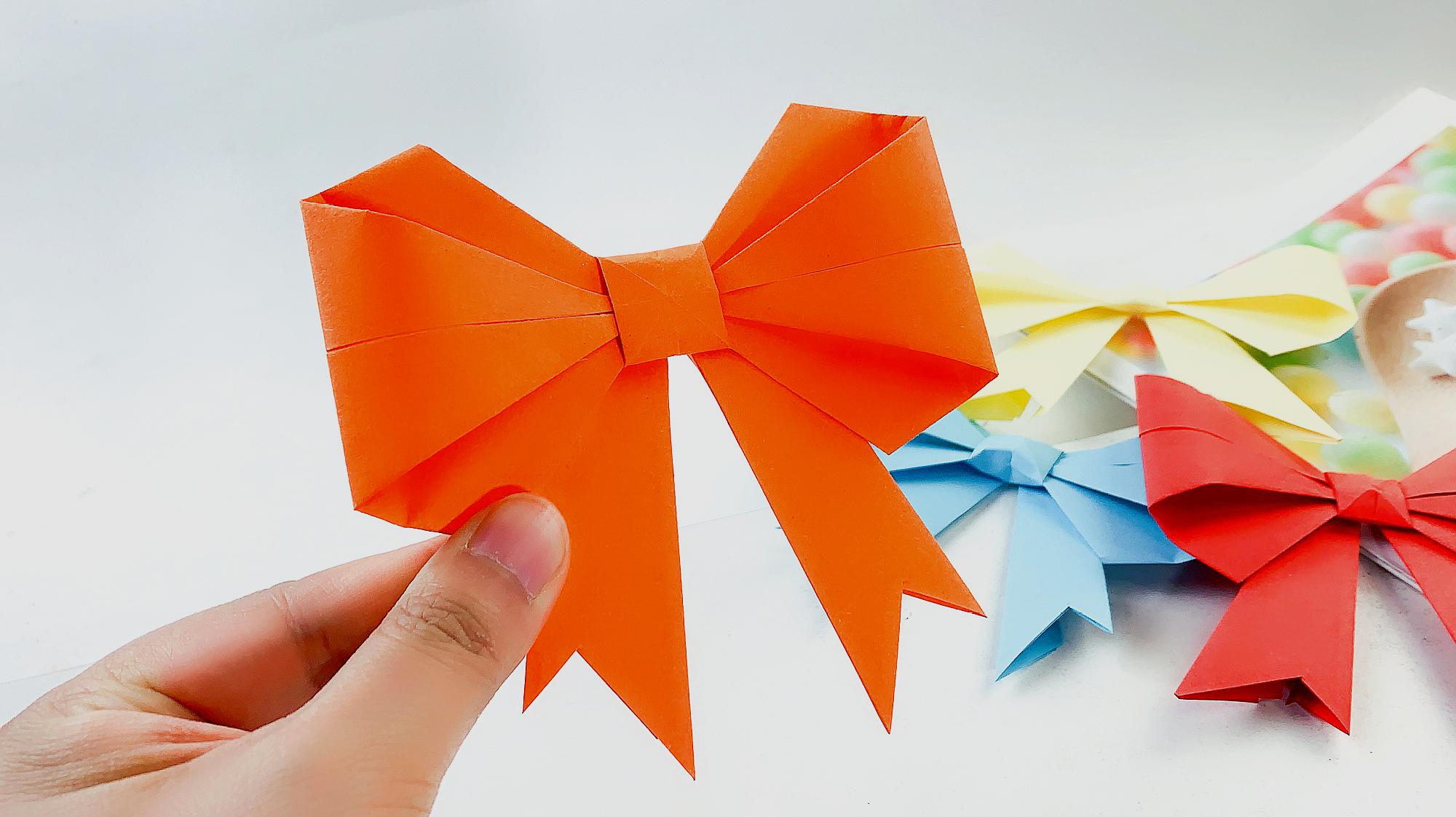 蝴蝶结的制作方法,可以用它装饰礼物礼盒,简单好看