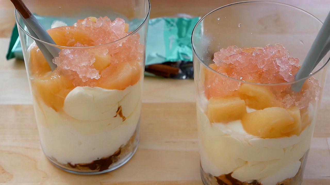 夏天在家做个桃子柠檬冰甜点,美味又清爽!