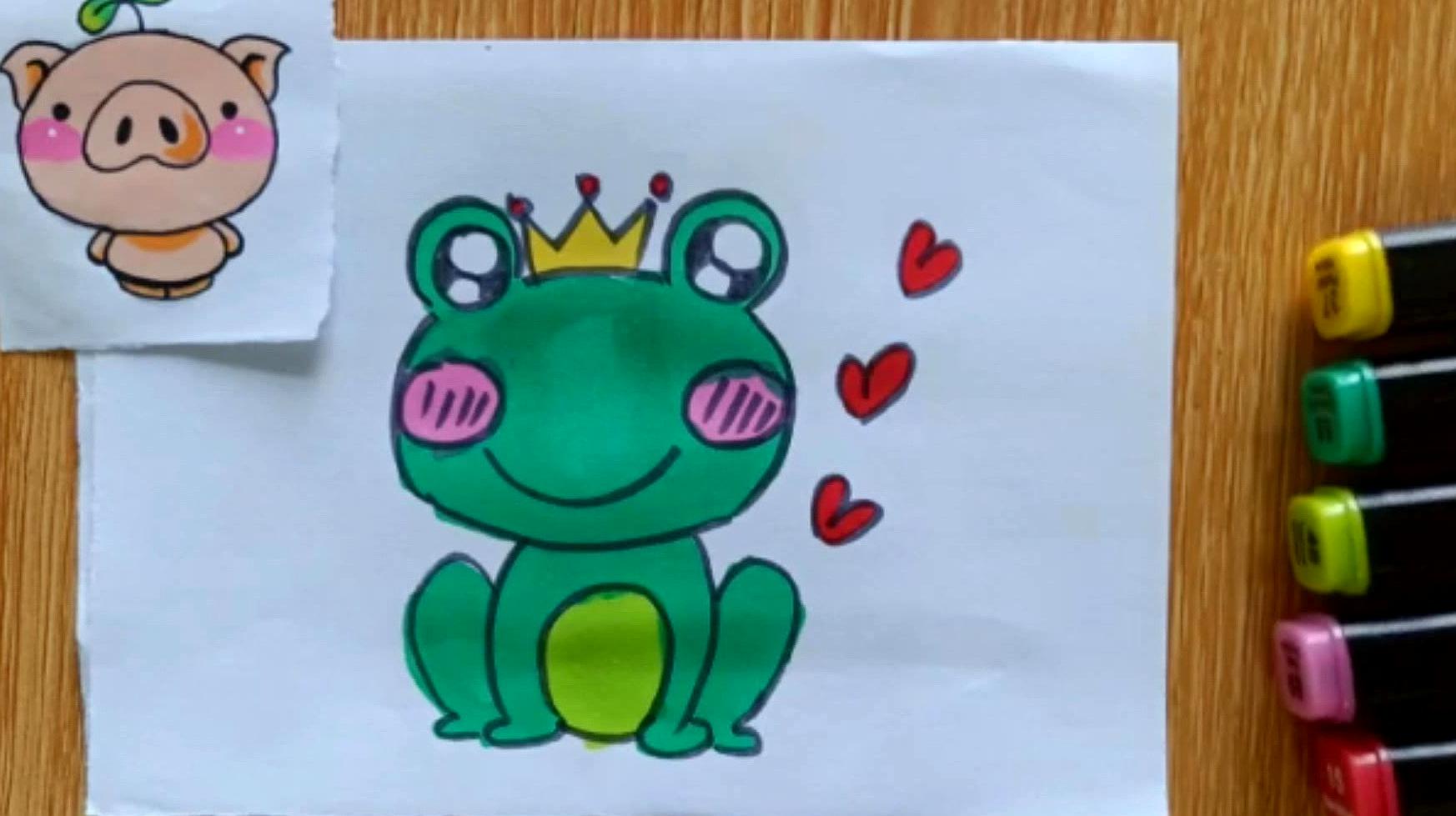 儿童简笔画上色教程视频,宝宝一看就会画,快来给小青蛙涂色吧