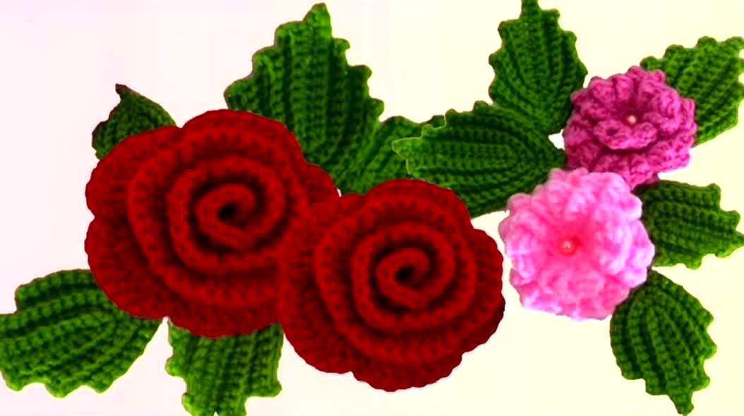 四叶草创意《钩针编织漂亮的玫瑰花》视频合集